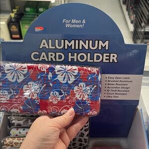 Floral Aluminum Card Holder